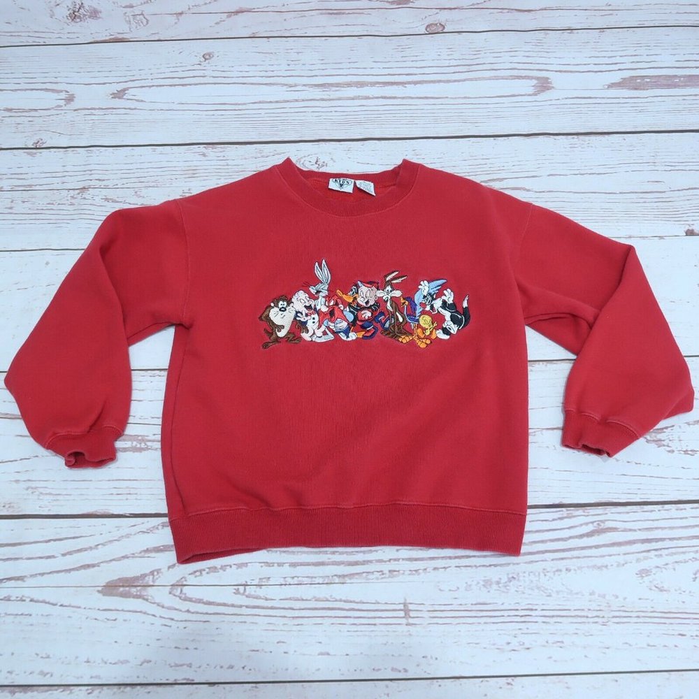 VTG 1995 ACME Looney Tunes Sweater Kids Size XL Warner Bros 90s